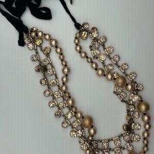 Elegant Gold and Black Pearl Necklace